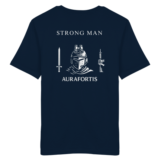 T-shirt bleu Strong Man - Organic Shirt