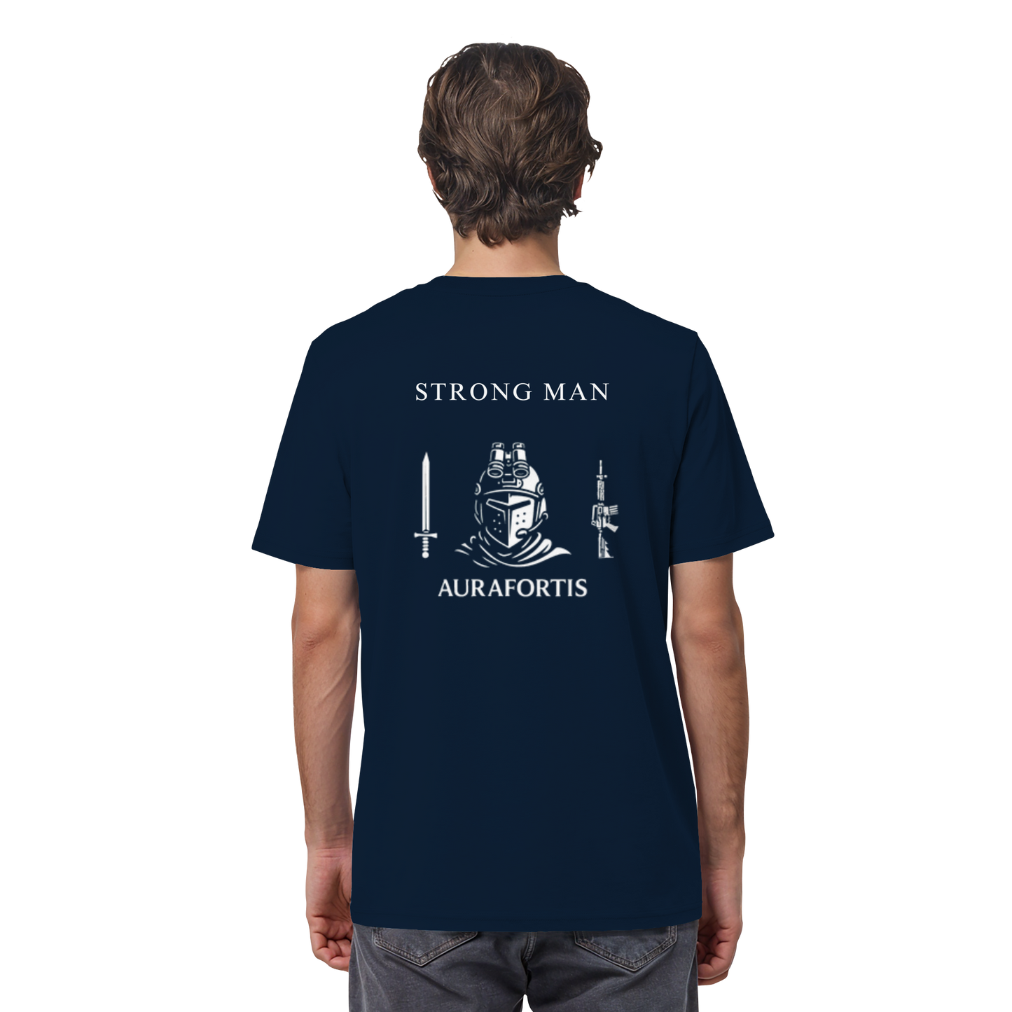 T-shirt bleu Strong Man - Organic Shirt