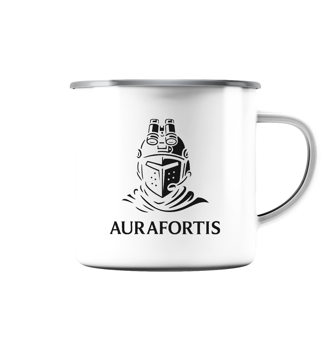 Tasse terrain Aurafortis - Emaille Tasse (Silber)